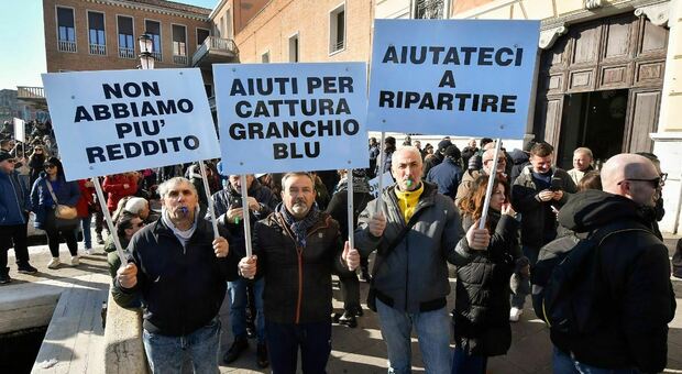 La protesta a Venezia a gennaio