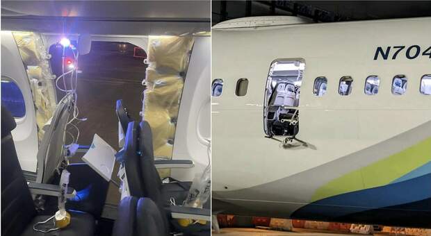 Porta d'uscita dell'aereo dell'Alaska Airlines si stacca dopo il decollo: decompressione improvvisa e atterraggio d'emergenza