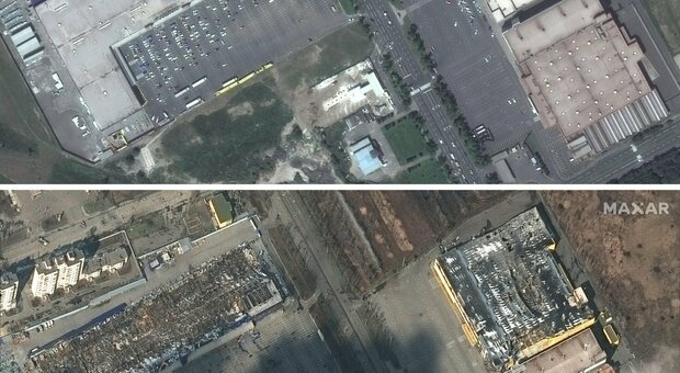 immagine Ospedale di Mariupol bombardato, le immagini che mostrano il prima e il dopo