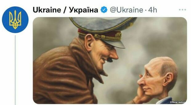 Ucraina, Hitler accarezza Putin. Il meme ucraino fa riflettere il mondo: «È la nostra e vostra realtà»