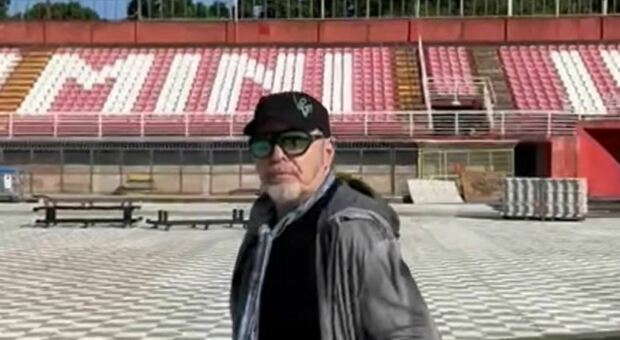 Vasco Rossi, sopralluogo nello stadio di Rimini