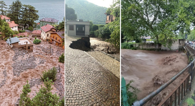 Maltempo in Lombardia, a Como fiumi esondati e strade chiuse: 50 persone isolate per una frana