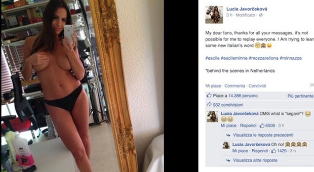 Lucia Javorcekova nuda su Fb e Twitter Assalto dei fans a suon di hashtag