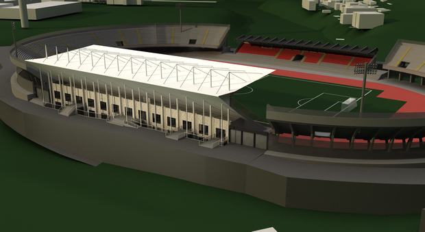 Come sarà ricostruita la tribuna Est dello stadio Del Duca