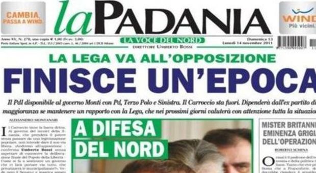 Lega senza soldi, chiude la Padania