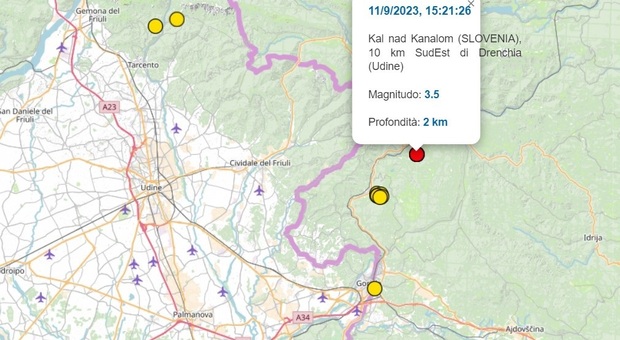 Terremoto oggi in Slovenia. Scossa 3.3 a 10 chilometri dal comune friulano di Drenchia