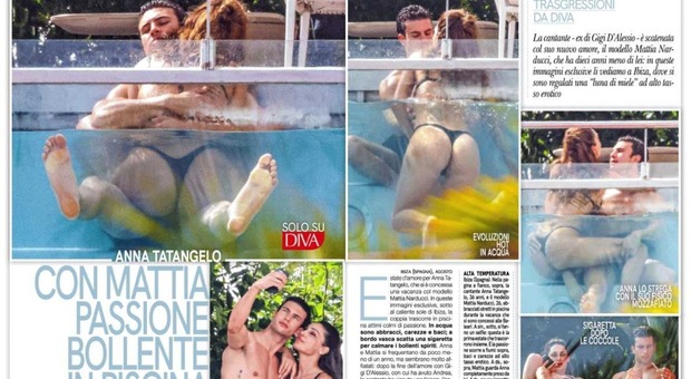 Anna Tatangelo, passione in piscina con il modello Mattia Narducci: le foto "bollenti"