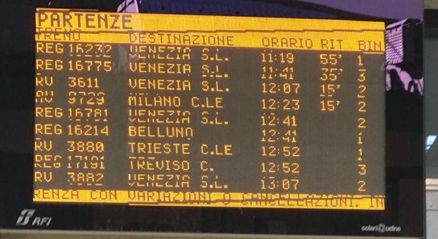 Guasto alla ferrovia a Conegliano, treni in forte ritardo sulla linea Venezia - Trieste