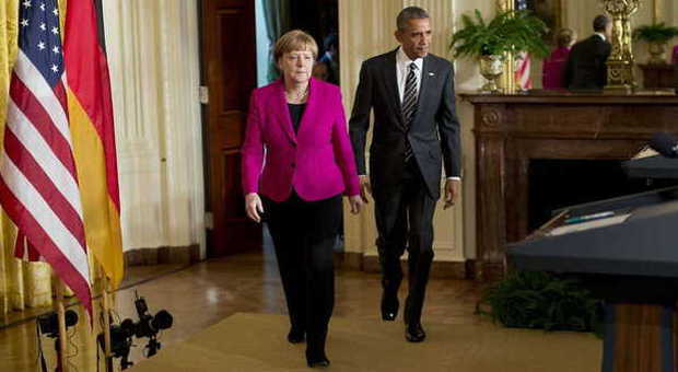 Il cancelliere Merkel in visita dal presidente Oboma