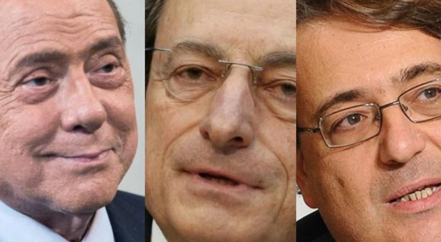 Silvio Berlusconi, Mario Draghi e Roberto Napoletano