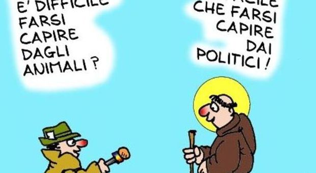 Le vignette su Papa Bergoglio sulla rivista dei francescani di Assisi: «Sorridere è un dono bellissimo»