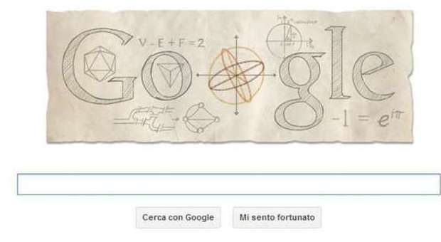 Google: doodle per Eulero, genio matematico dei Lumi