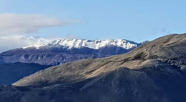 Prima neve in Campania sul monte Cervati: la meraviglia