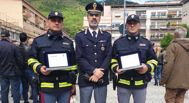 Gli agenti della polizia stradale di Orvieto premiati