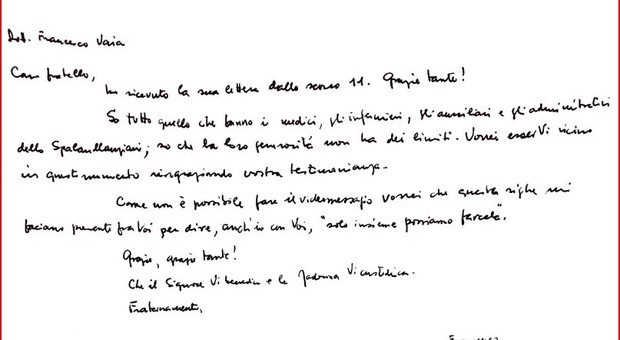 Coronavirus, Papa Francesco scrive allo Spallanzani: «Grazie, solo insieme possiamo farcela»