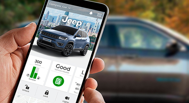 La App con cui si controlla la ricarica delle Jeep Renegade e Compass 4xe