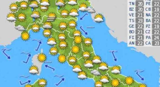 Sole oggi, poi arriva l'autunno con Elettra: allarme idrogeologico in Veneto