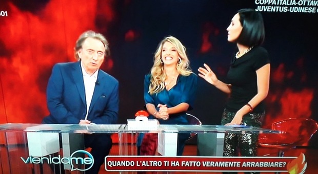Caterina Balivo bacchetta in diretta Amedeo Goria a Vieni da me: «Ma ti pare che chiedi questo?» (frame Rai)