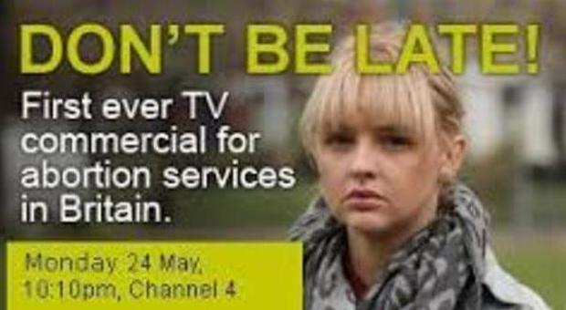 Uno spot che pubblicizza i servizi per abortire apparso recentemente sulle tv inglesi