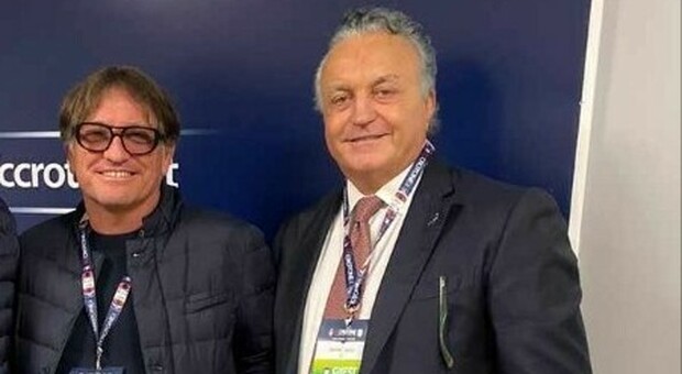 Massimo Ubaldi a sinistra con il patron dell'Ascoli Pulcinelli