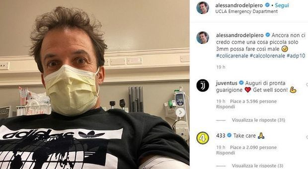 Del Piero in ospedale: «Non pensavo che una cosa di 3 millimetri facesse così male»