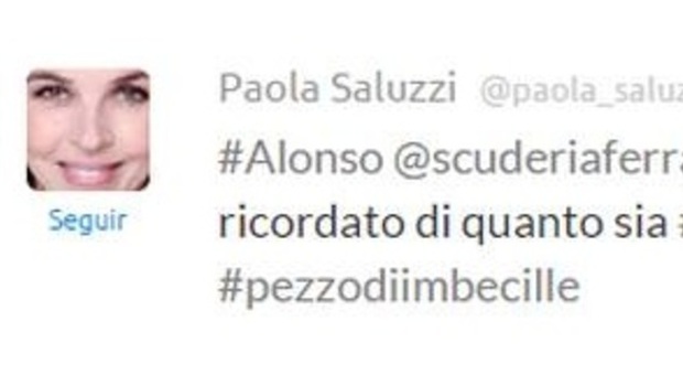 Paola Saluzzi sospesa da Sky dopo un tweet su Alonso