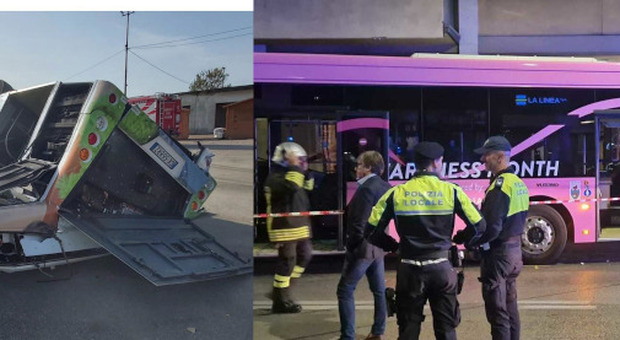 I due bus protagonisti degli incidenti a Mestre