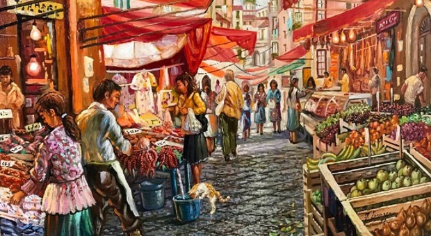 Il dipinto “Al Mercato”