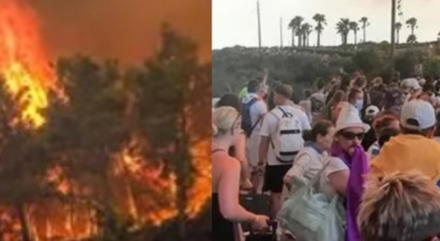 Rodi devastata dagli incendi, duemila di turisti fuggono da case e hotel. Anche per via mare