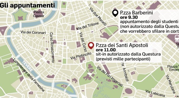 Roma, gli studenti sfilano in Centro: rischio caos
