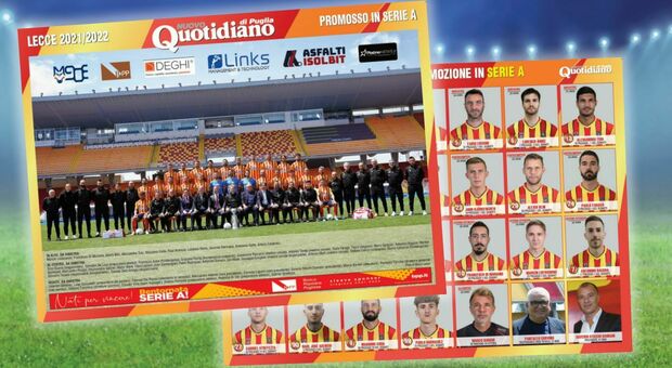 Lecce in Serie A, l'omaggio di Quotidiano: sabato gratis in edicola il poster della squadra