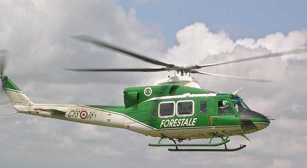 Un elicottero della Forestale