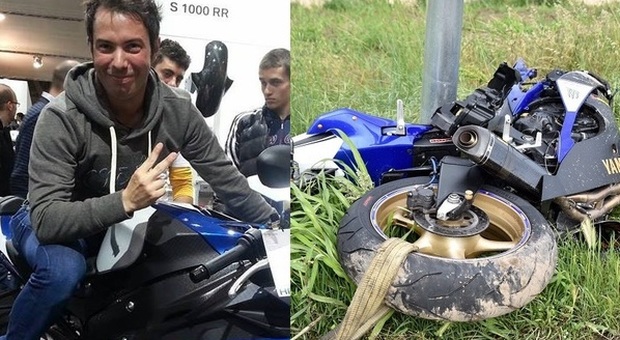 La vittima Paolo Bedendi, al moto e l'auto distrutte