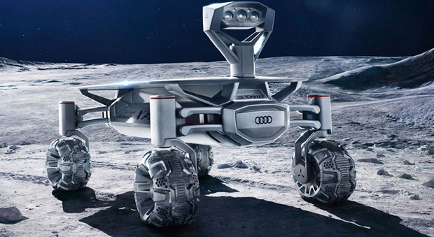 L'Audi Lunar Quattro, pesa trenta kg ed ha componenti in alluminio realizzato con stampanti 3D