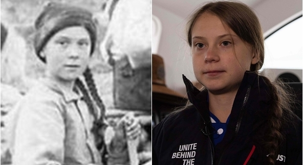 «Greta è venuta dal passato per salvarci»: foto del 1898 con una sosia scatena i complottisti