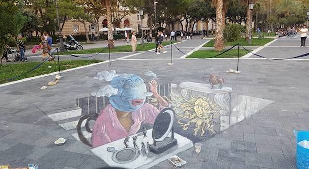 Street art sul lungomare ecco l'opera in 3D di Relero