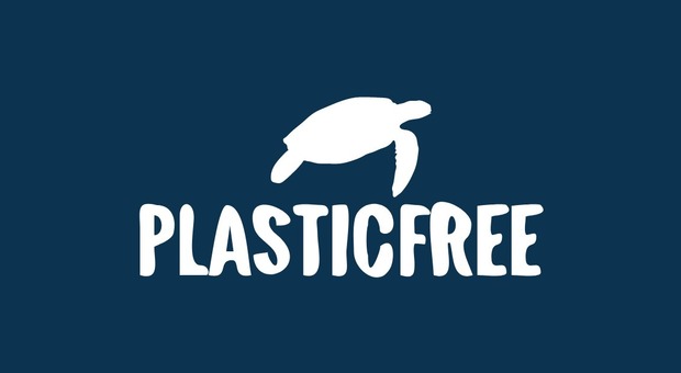 Il logo dell'organizzazione di volontariato 'Plastic free'
