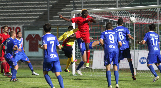 Il gol del pareggio segnato sabato scorso nel recupero dal senegalese Falou Ndiaye Samb durante Ancona-Mantova