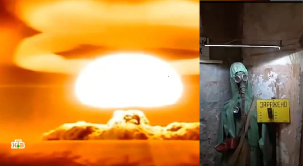Video choc alla tv russa: funghi atomici ed esplosioni «in previsione del conflitto»