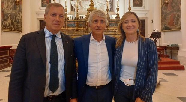 Pino Porzio con Andrea Abodi e Emanuela Ferrante
