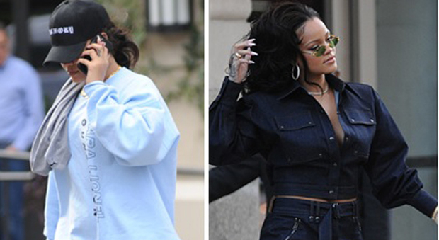 Rihanna a passeggio per New York, dalla tuta al vestito da sera
