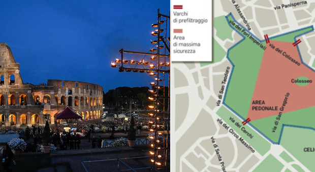 Via Crucis stasera al Colosseo: strade chiuse, bus deviati e divieti di sosta. Tutte le info su traffico e trasporti