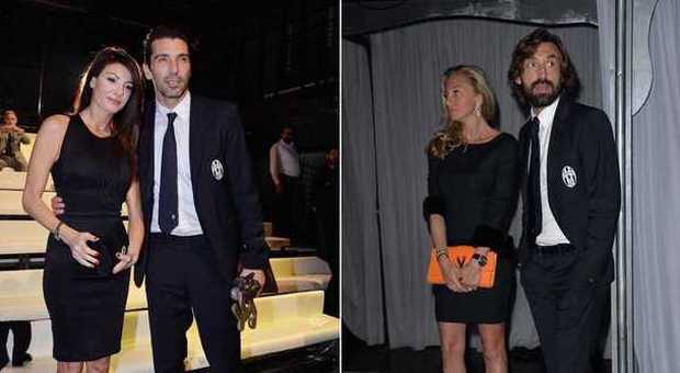 Le due nuove coppie in casa Juve: Buffon-D'Amico e Pirlo-Baldini