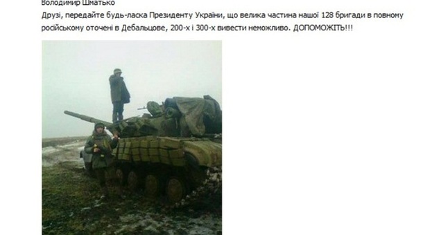Il post sullapagina VKontakte dei soldati ucraini