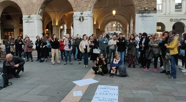 Manifestazione no green pass a Treviso