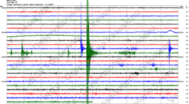 Lo sciame sismico registrato dai sismografi dell'Osservatorio Vesuviano
