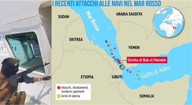 Mar Rosso, Usa affondano 3 imbarcazioni Houthi: tentavano di assaltare una portacontainer