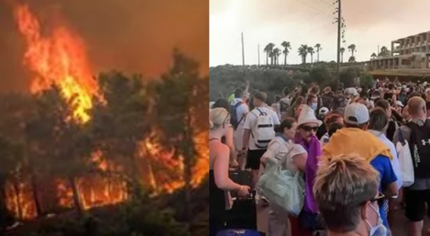Rodi devastata dagli incendi, 10mila turisti evacuati e alberghi sgomberati: in fuga anche via mare