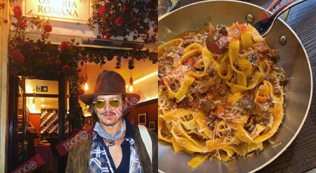 Johnny Depp all'assalto della coda alla vaccinara: le foto nel ristorante romano