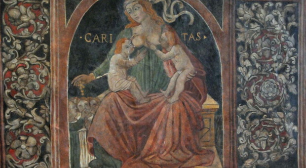 Uno degli affreschi di Palazzo Spreca